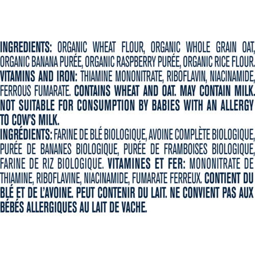 Gerber Organic Baby Cereal Wheat & Wholegrain Oatmeal, Banana & Raspberry 208 g