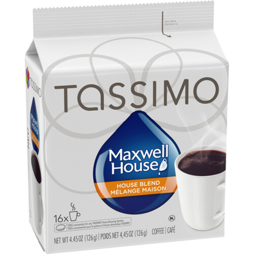 Tassimo Maxwell House Coffee Pods House Blend Single 16 T-Discs 126 g