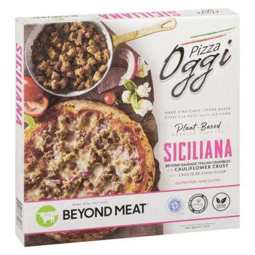 Oggi Frozen Plant-Based Gluten-Free Beyond Siciliana Sausage On Cauliflower Crust Pizza 380 g