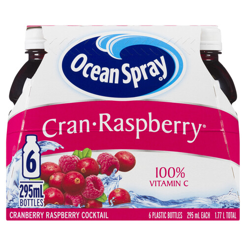 Ocean Spray Cocktail Juice Cranberry Raspberry 6 x 295 ml (bottles)