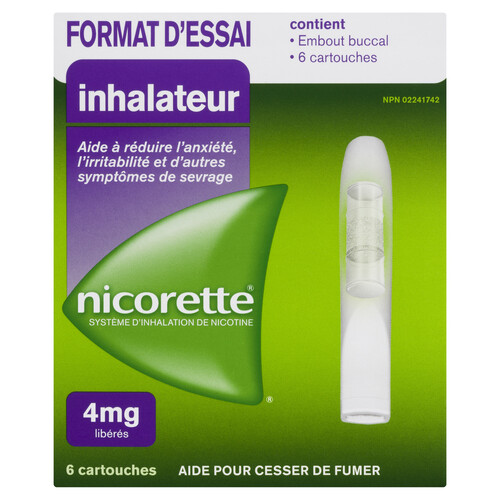 Nicorette Inhaler Trial Size 4 mg 6 Cartridges