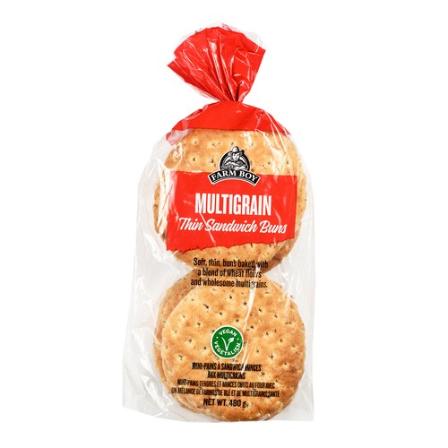 Farm Boy Thin Sandwich Buns Multigrain 480 g