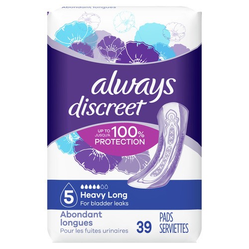 Always Discreet Pads Size 5 Heavy Long 39 Count
