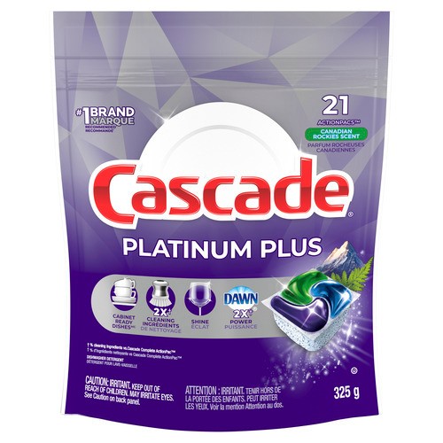 Cascade Platinum Plus Dishwasher Detergent With Liquid And Powder Mountain Scent 21 Pacs