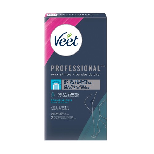 Veet Professional Wax Strips Sensitive Skin Legs & Body 20 Count