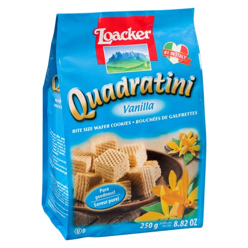 Loacker Quadratini Bite Size Wafer Cookies Vanilla 250 g