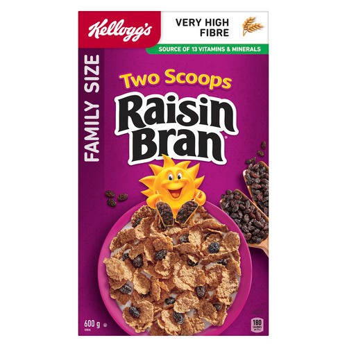 Kellogg's Two Scoops Cereal Raisin Bran 600 g