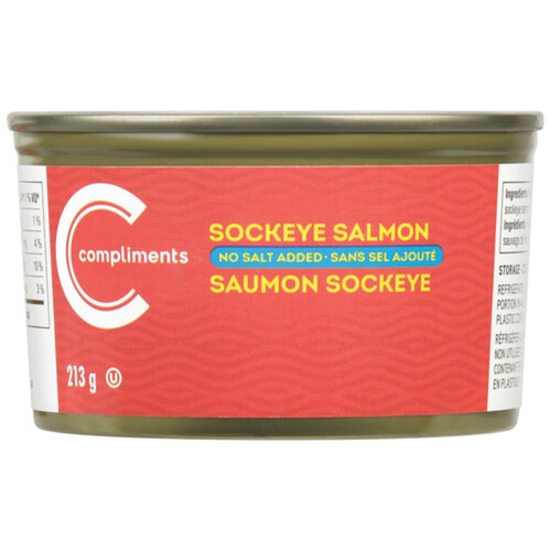 Compliments Sockeye Salmon No Salt Added 213 g