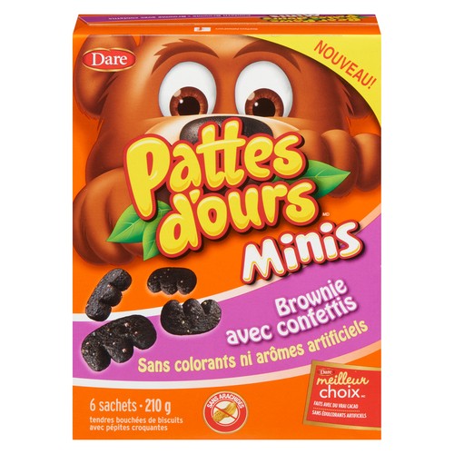 Dare Bear Paws Peanut-Free Minis Cookies Confetti Brownie 210 g