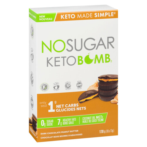 No Sugar Keto Bomb Dark Chocolate Peanut Butter 170 g