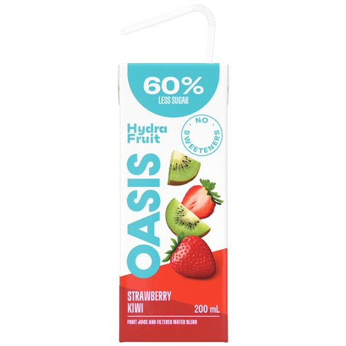 Oasis Hydrafruit Juice Boxes Strawberry Kiwi 8 x 200 ml