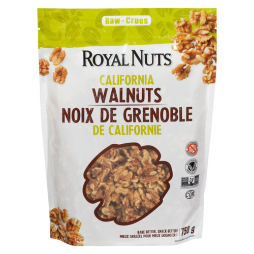 Royal Nuts raw halves & pieces gluten & peanut free club pack walnuts 750 g
