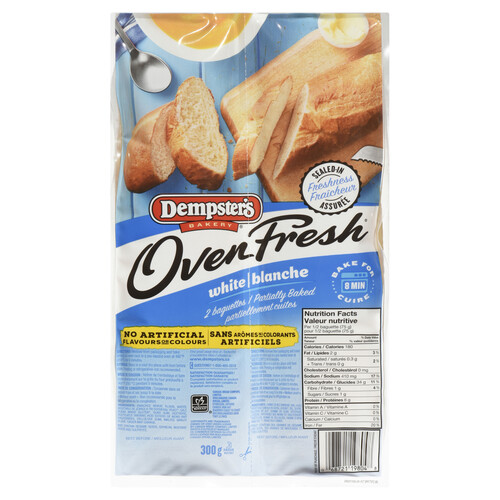 Dempster's Oven Fresh White Baguettes 2 Pack 300 g