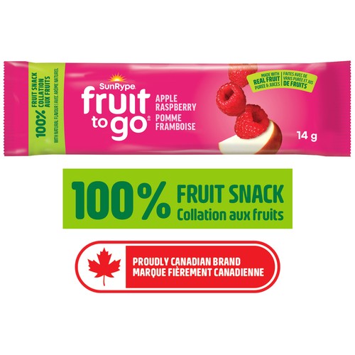SunRype Fruit to Go 100% Fruit Snack Apple Raspberry 14 g
