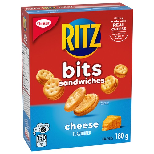 Christie Ritz Bits Sandwiches Cheese Flavoured Snack Crackers 180 g