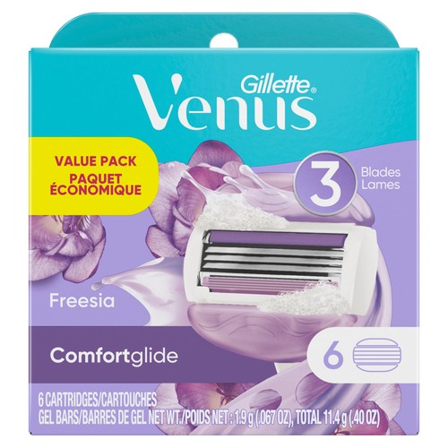 Gillette Venus Comfortglide Razor Blade Refill Freesia 6 Cartridges