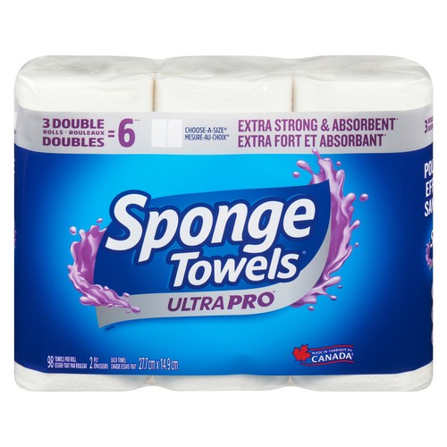 Sponge Towels Paper Towel Ultra 2-Ply 3 Double Rolls x 98 Sheets