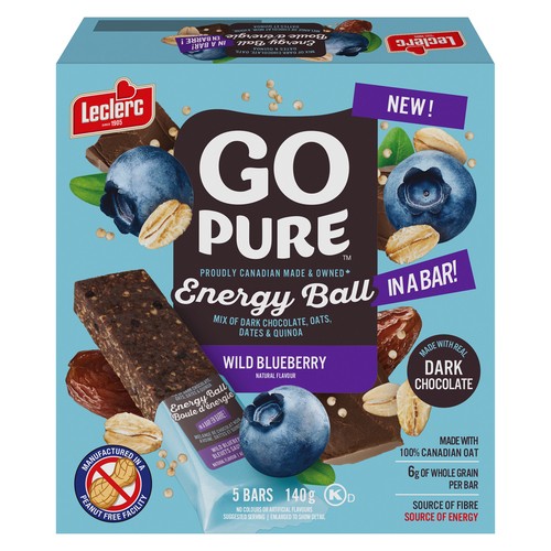 GoPure Energy Ball Bar Wild Blueberry 140 g