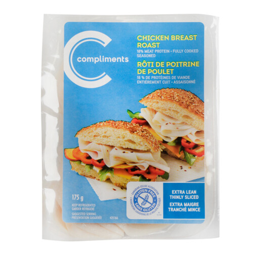 Compliments Extra Lean Thinly Sliced Chicken Breast Roast Sliced Meat 175 g