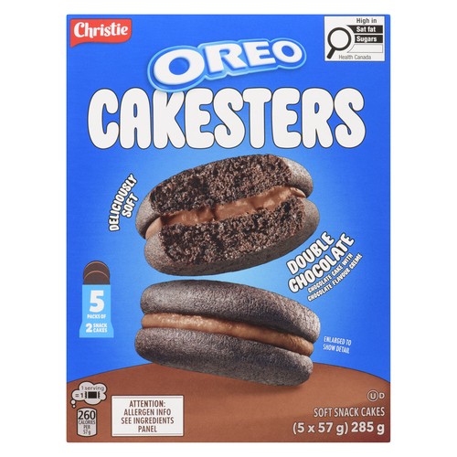Oreo Cakesters Soft Snack Cakes Double Chocolate 285 g