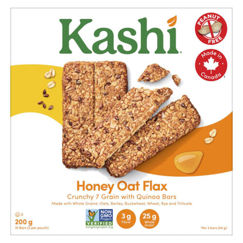 Kashi Crunchy Bars 7 Grain With Quinoa Honey Oat Flax 10 x 20 g