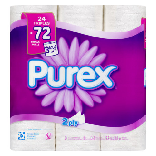 Purex Toilet Paper 2-Ply 24 Triple Rolls x 363 Sheets