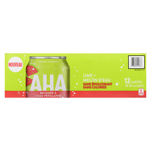 AHA Sparkling Water Lime Watermelon 12 x 355 ml (cans)