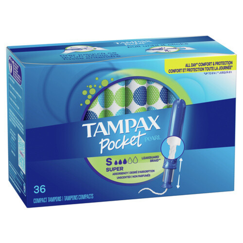 Tampax Pocket Pearl Tampons Super Unscented 36 Count