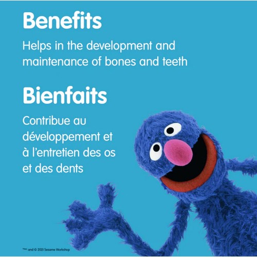 Sesame Street Vitamin D 600 IU Vegetarian Gummies Mixed Berry Peach Strawberry 180 Count