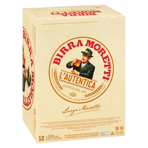 Birra Moretti Beer Premium Lager 12 x 330 ml (cans)