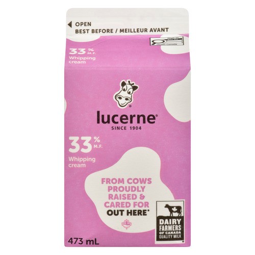 Lucerne 33% Whipping Cream 473 ml - Voilà Online Groceries & Offers