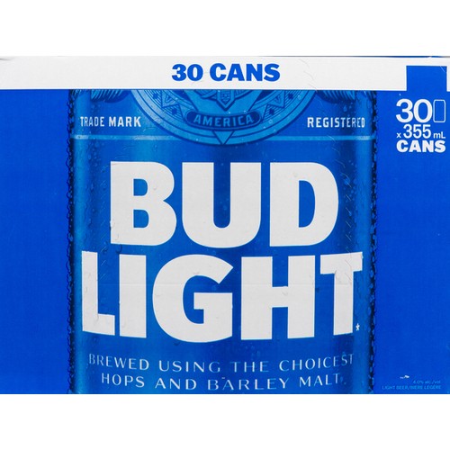 Bud Light Beer 4% Alcohol 30 x 355 ml (cans)