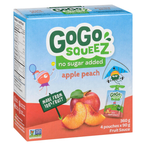 GoGo Squeez Fruit Sauce Apple Peach 4 x 90 g