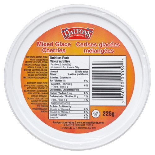 Daltons Mixed Glace Cherries 225 g
