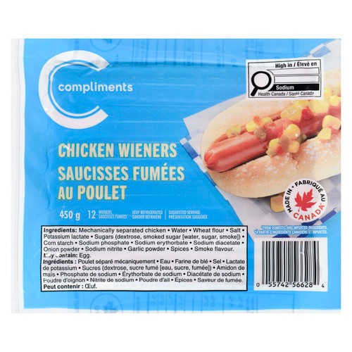 Compliments Wieners Chicken 450 g