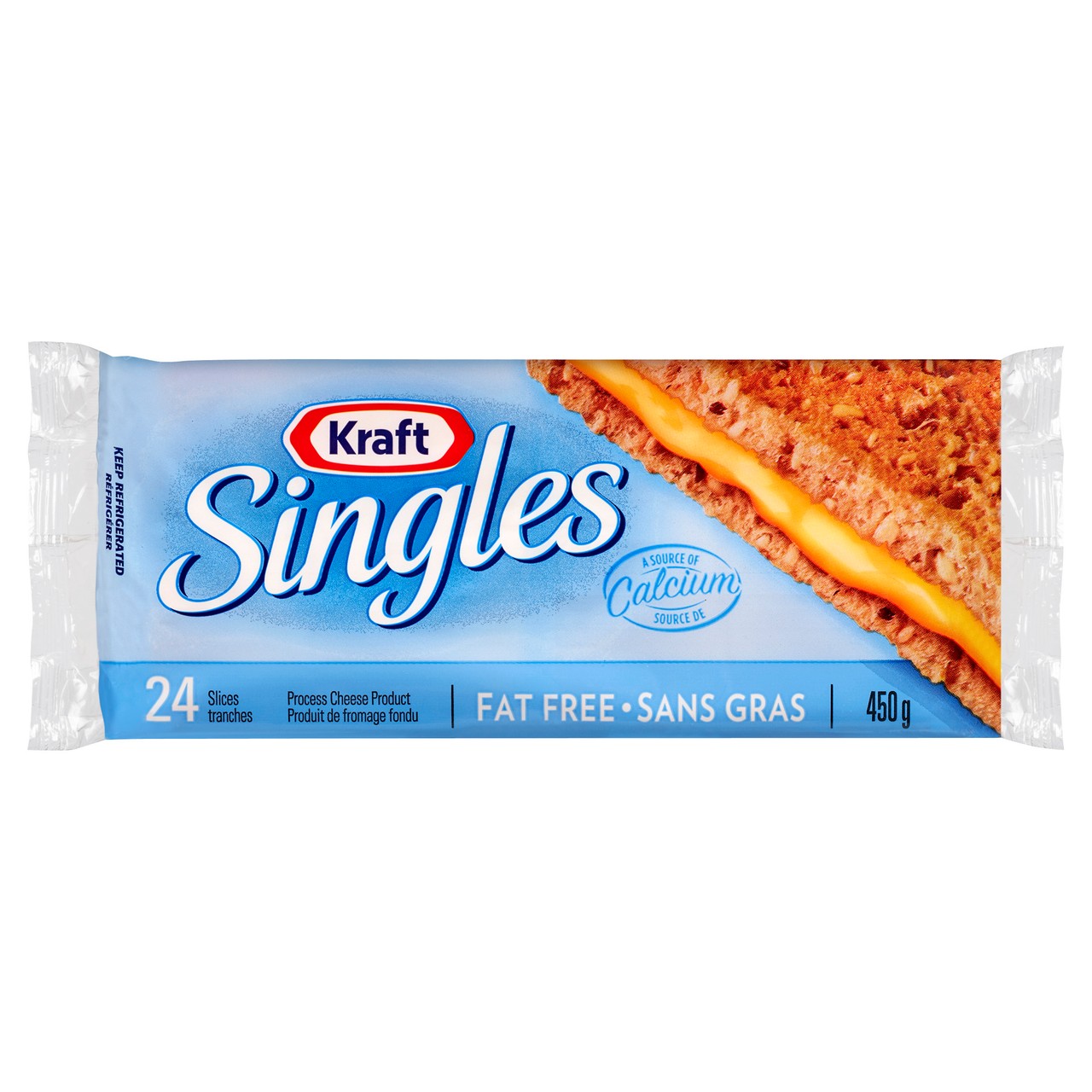 Kraft Singles Fat-Free Sliced Process Cheese 24 Slices 450 g - Voilà ...