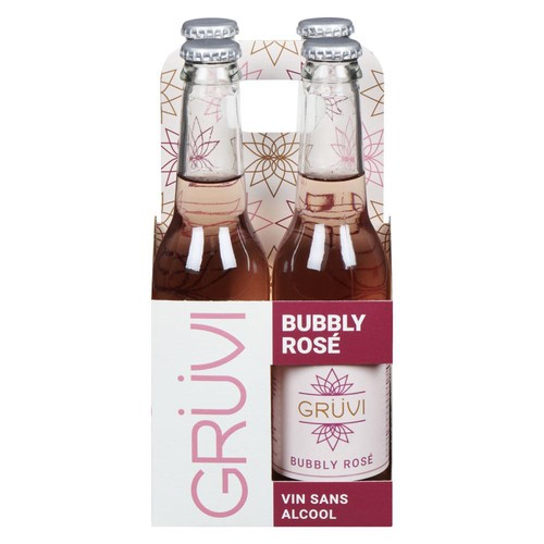 Gruvi Non Alcoholic Beverage Bubbly Rose 4 x 275 ml (bottles)