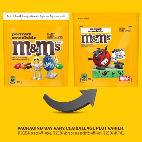 M&M's Milk Chocolate Candies Peanut Party Size Share Bag 800 g