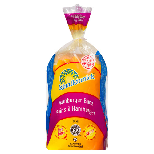 Kinnikinnick Gluten-Free Hamburger Buns 245 g (frozen)