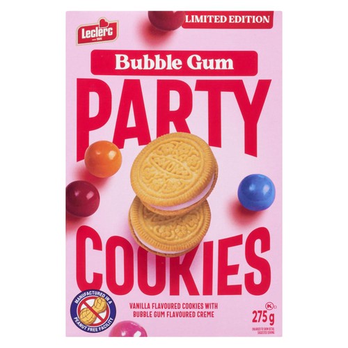 Leclerc Peanut-Free Party Cookie Bubble Gum 275 g
