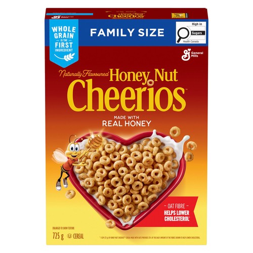 Cheerios Cereal Honey Nut Whole Grains Family Size 725 g