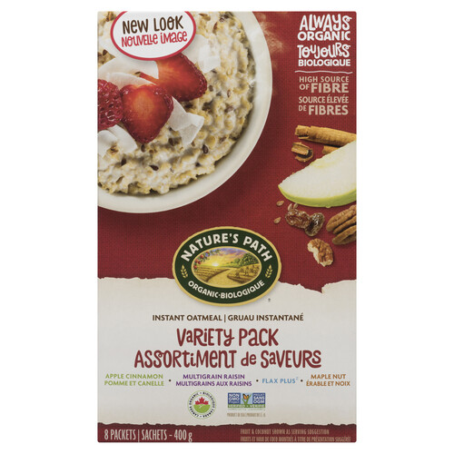 Nature's Path Organic Hot Oatmeal Assorted Variety Pack 8 x 50 g