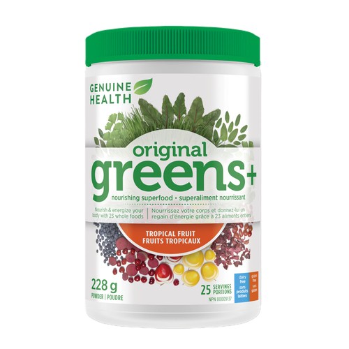 Genuine Health Nourishing Superfood Powder Original Greens+ Tropical Fruit 228 g