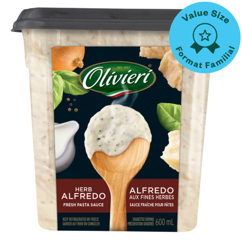 Olivieri Pasta Sauce Herb Alfredo 600 ml Voilà Online Groceries & Offers