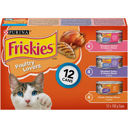 Friskies Wet Cat Food Poultry Lovers Variety Pack 12 x 156 g