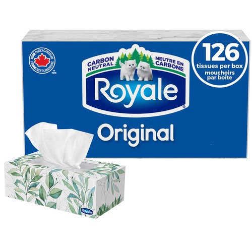 Royale Original Facial Tissue 1 Flat Box x 126 Sheets