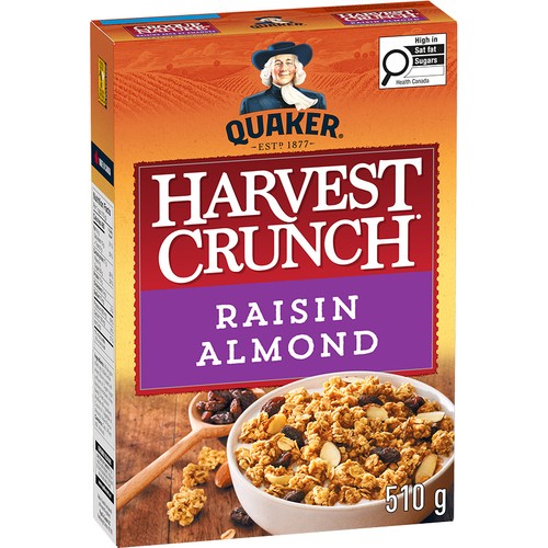 Quaker Harvest Crunch Granola Cereal Raisin Almond 510 g