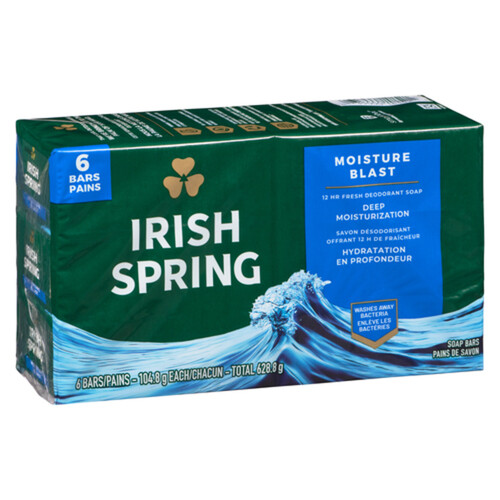 Irish Spring Bar Soap Moisture Blast 6 EA