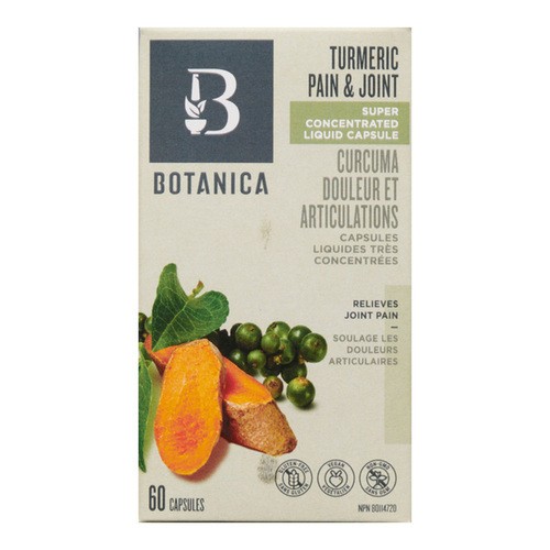 Botanica Pain & Joint Liquid Vegan Capsules Tumeric 60 EA