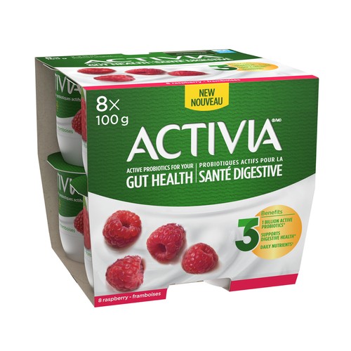 Activia Probiotic Yogurt Raspberry 8 x 100 g